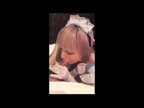 ❤️ 日本偶像[mayuka]，法国女仆装，第一部分，口交和用乳液打飞机 ️ Anal video❤
